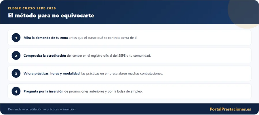 El método para elegir bien un curso del SEPE