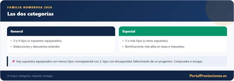 Familia numerosa: las dos categorías