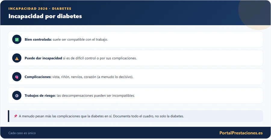 Incapacidad por diabetes: cuándo se reconoce