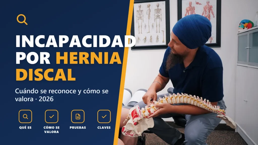 Incapacidad permanente por hernia discal en 2026: cuándo se reconoce