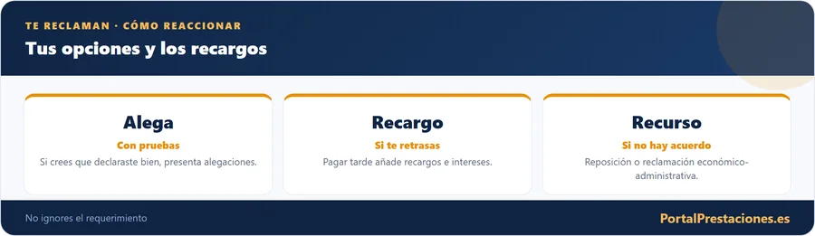 Opciones y recargos si Hacienda te reclama