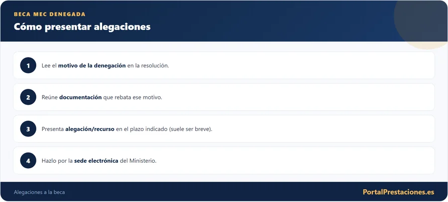 Como presentar alegaciones a una beca MEC denegada