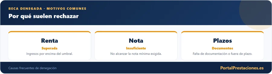 Motivos comunes de denegacion de la beca