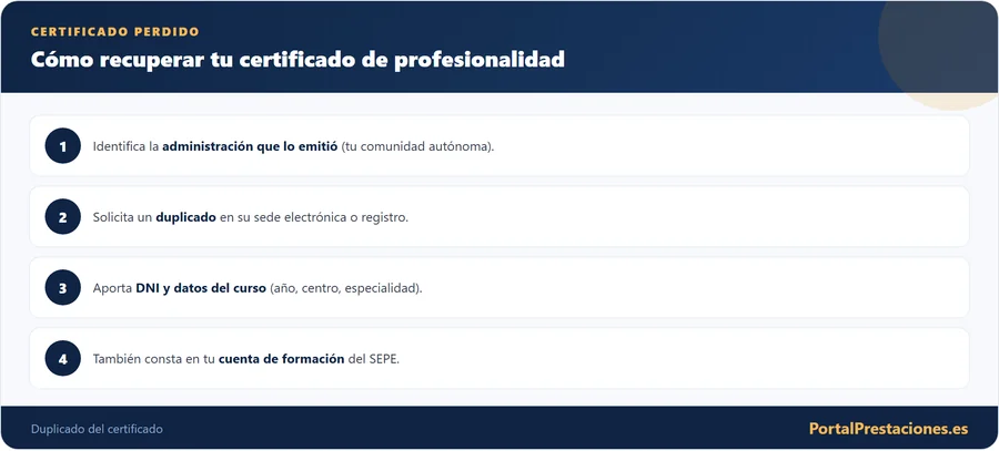 Como recuperar un certificado de profesionalidad perdido