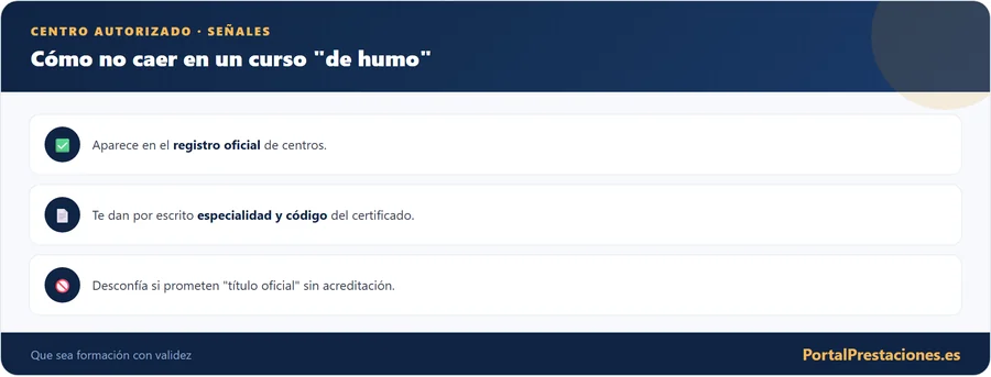 Señales de que un curso da certificado oficial
