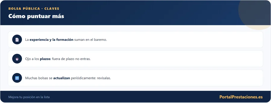 Como puntuar mas en una bolsa de empleo publico