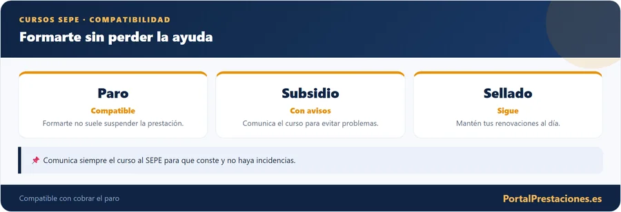 Cursos del SEPE compatibles con cobrar el paro