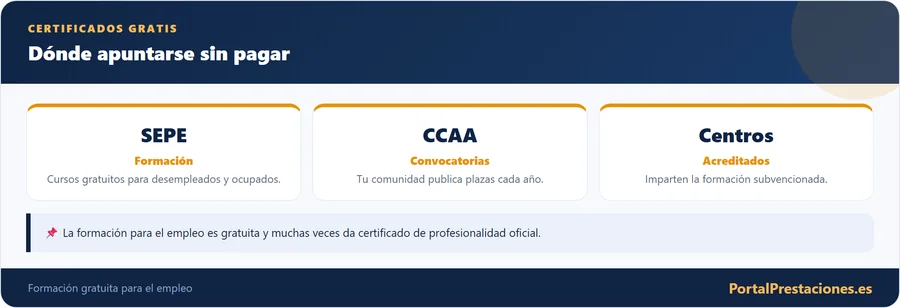 Donde apuntarse a certificados de profesionalidad gratis