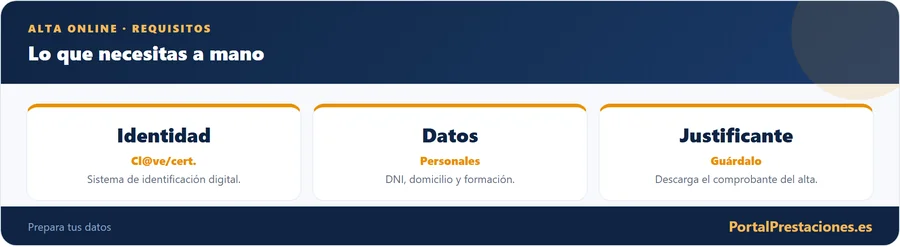 Requisitos para el alta online de demandante
