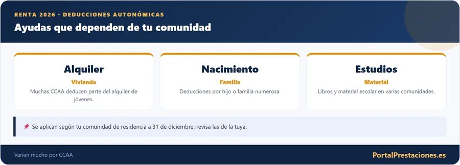 Deducciones autonomicas de la renta segun tu comunidad