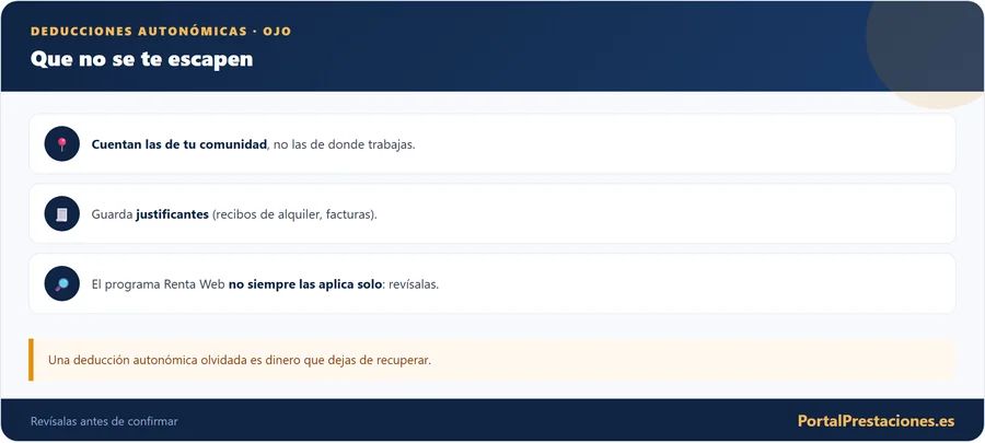 Deducciones autonomicas que no debes dejar escapar