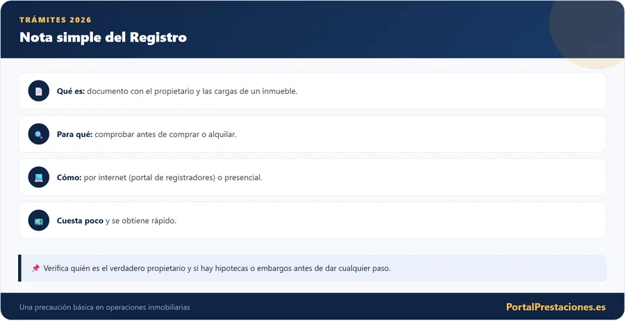 La nota simple del Registro de la Propiedad