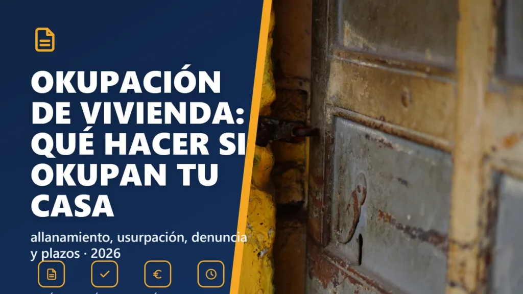 Okupación de vivienda: qué hacer si okupan tu casa (guía legal 2026)