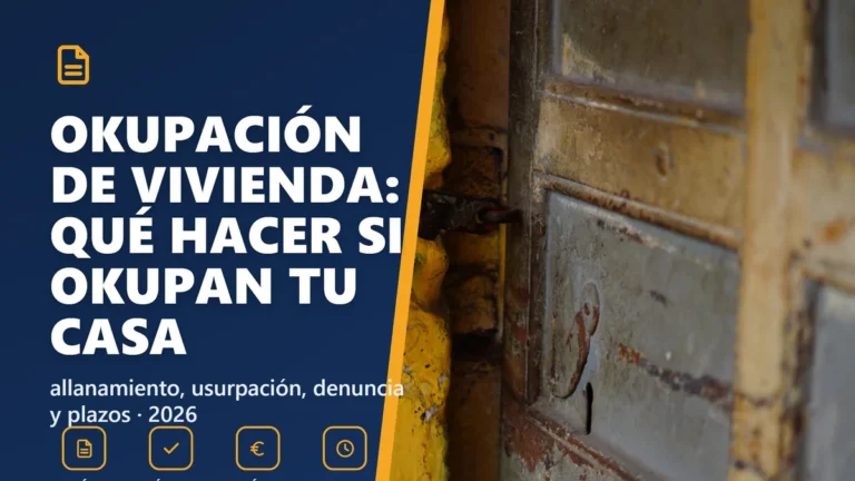 Okupación de vivienda: qué hacer si okupan tu casa (2026)