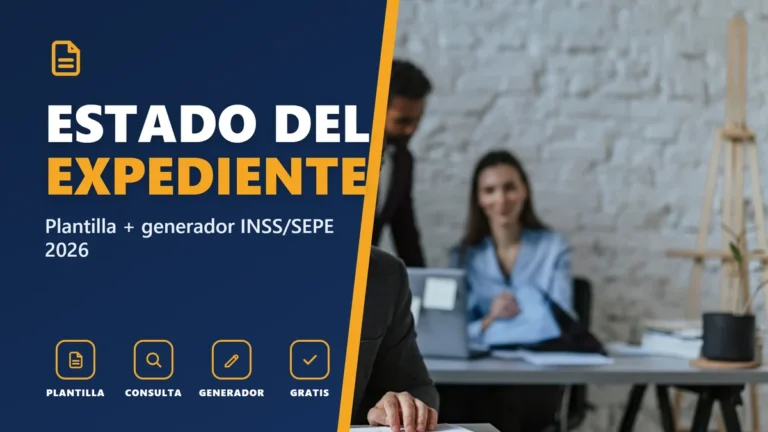 Estado del expediente en el INSS o SEPE: plantilla