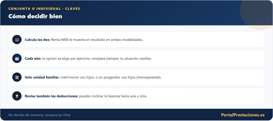 Conjunta o individual: cómo decidir