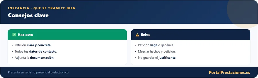 Instancia: consejos para que se tramite bien
