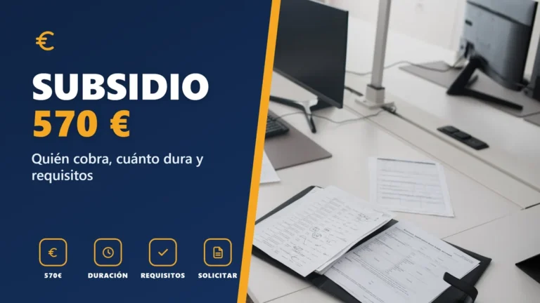 Subsidio de 570 € por cotización insuficiente en 2026