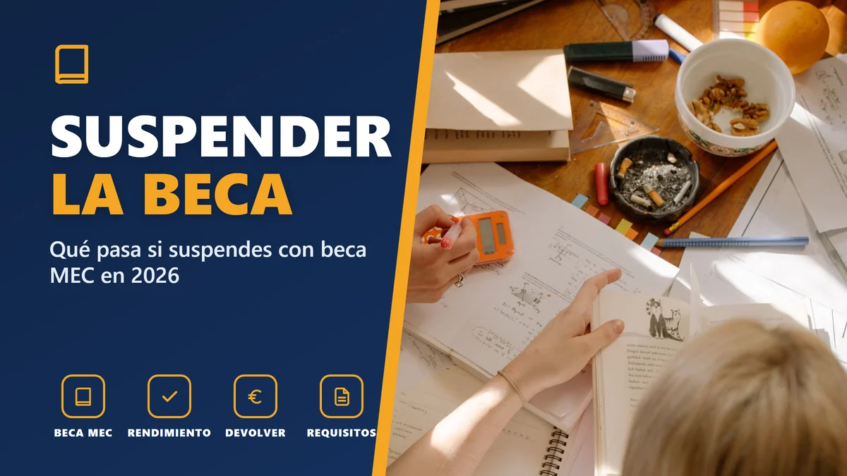 SUSPENDER LA BECA - Qué pasa si suspendes con beca MEC en 2026