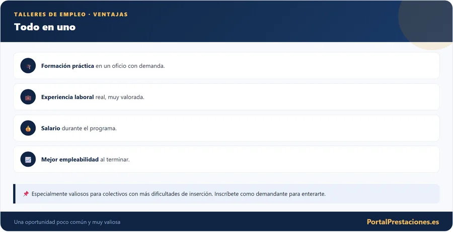 Talleres de empleo: ventajas