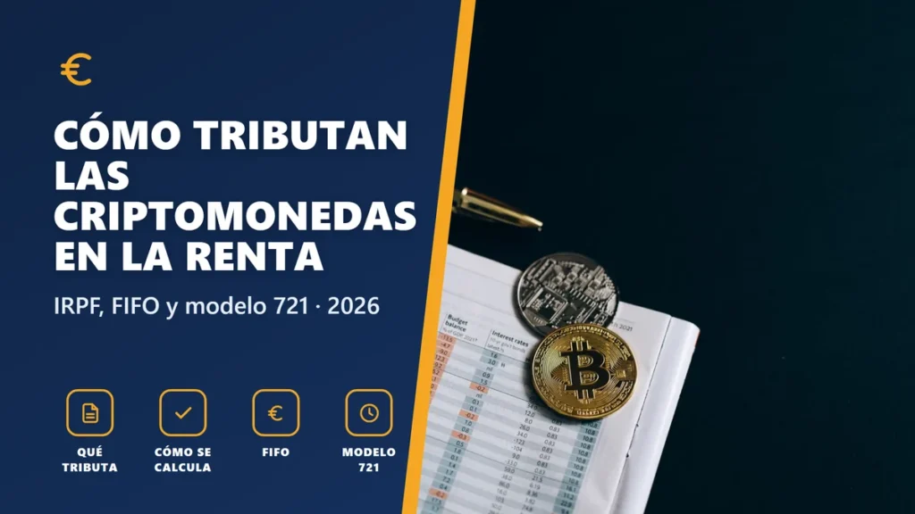 Cómo tributan las criptomonedas en la renta 2026: guía completa (IRPF, FIFO y modelo 721)