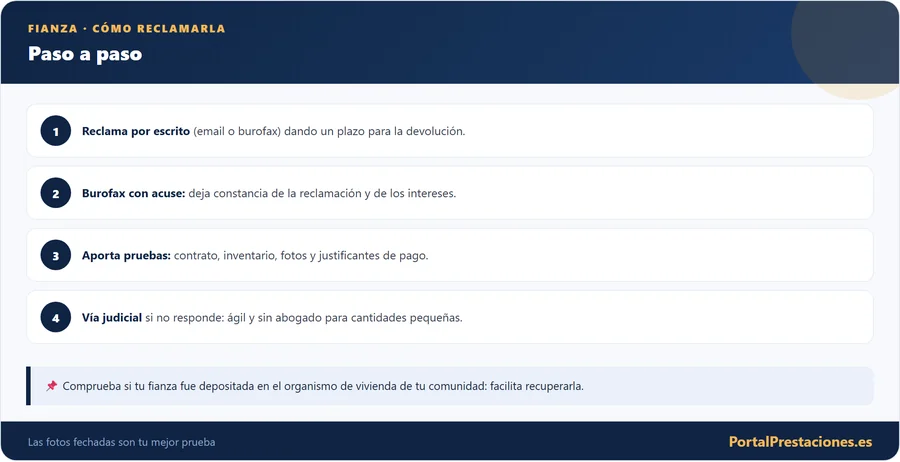 Fianza: cómo reclamarla paso a paso